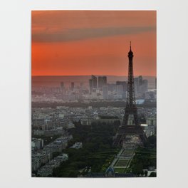 The Eiffel Tower in Paris Sunset Poster