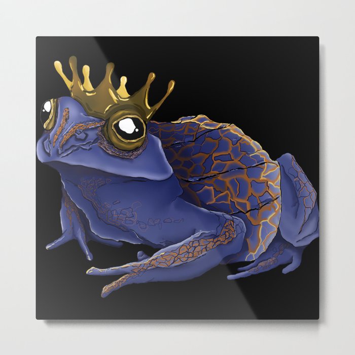 Psychedelic Blue Frog Metal Print