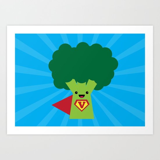 Super Broccoli Art Print