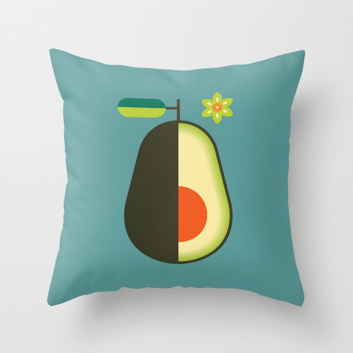 Fruit: Avocado Throw Pillow