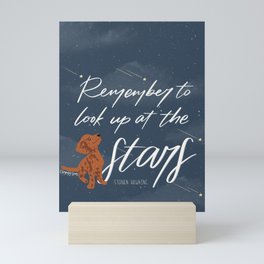 Hoku the Poodle - "Remember to look up at the stars" Mini Art Print