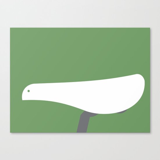 Bicycle Bird Minimal Canvas Print