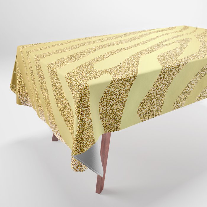 Zebra Skin In Gold On Gold Glitter Tablecloth by iZiets Society6