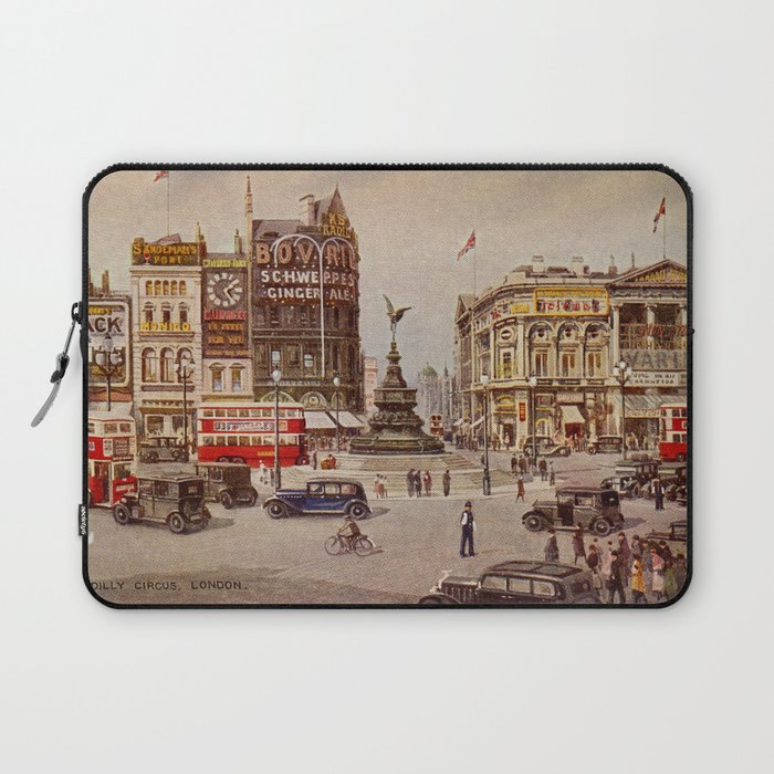 Vintage Piccadilly Circus London Laptop Sleeve