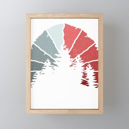 Christmas-Forest-Grungy-Retro-Sunset Framed Mini Art Print