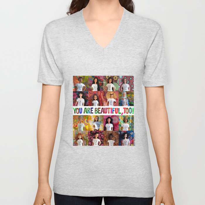 You Are Beautiful, Too! (square) V Neck T Shirt