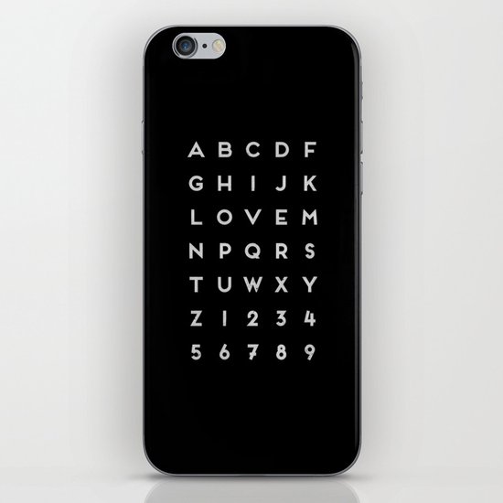Letter Love - Black iPhone & iPod Skin