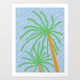 Palm in the wind Art Print