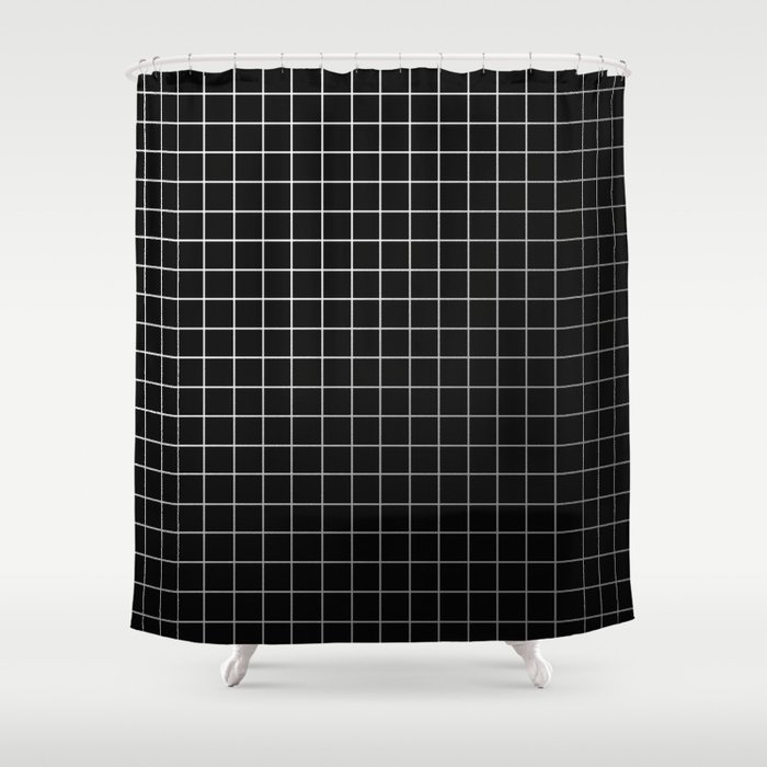 Metal Cage - Industrial, metallic grid pattern Shower Curtain