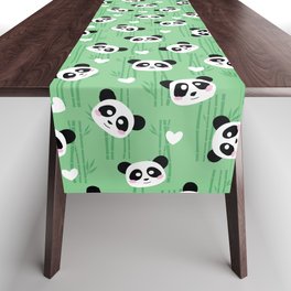Kawaii Panda with Bamboo Table Runner