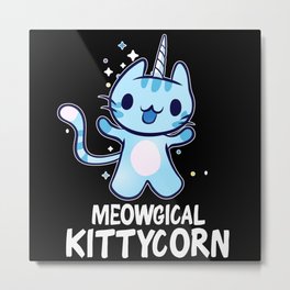 Meowgical Kittycorn Unicorn Cat Lover Metal Print | Magical, Graphicdesign, Cats, Unicorncat, Women, Kitten, Unicornlover, Poop, Unicorn, Girls 