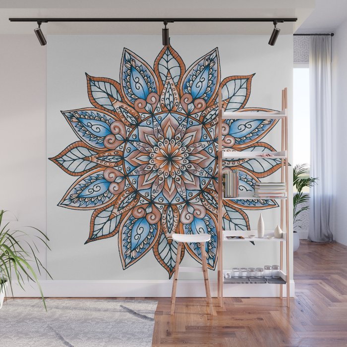 Floral Mandala Wall Mural by eriana Society6