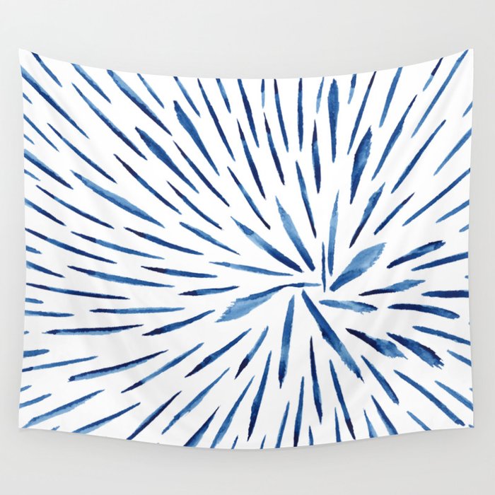 Indigo Sparks | Watercolor Pattern Wall Tapestry