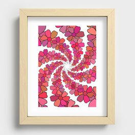 PINK Flower Kaleidoscope Recessed Framed Print