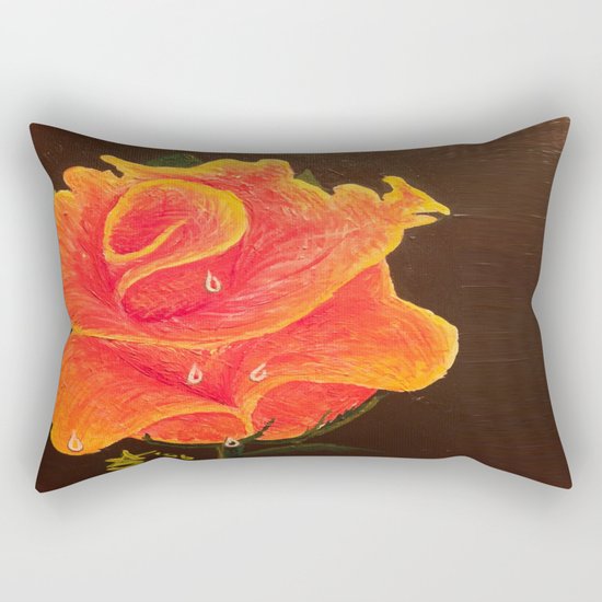 Orange Dream Rose in Acrylic Rectangular Pillow