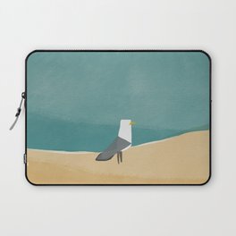 Lone seagull by the beach Laptop Sleeve