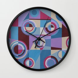 Purple Abstract Gears Wall Clock