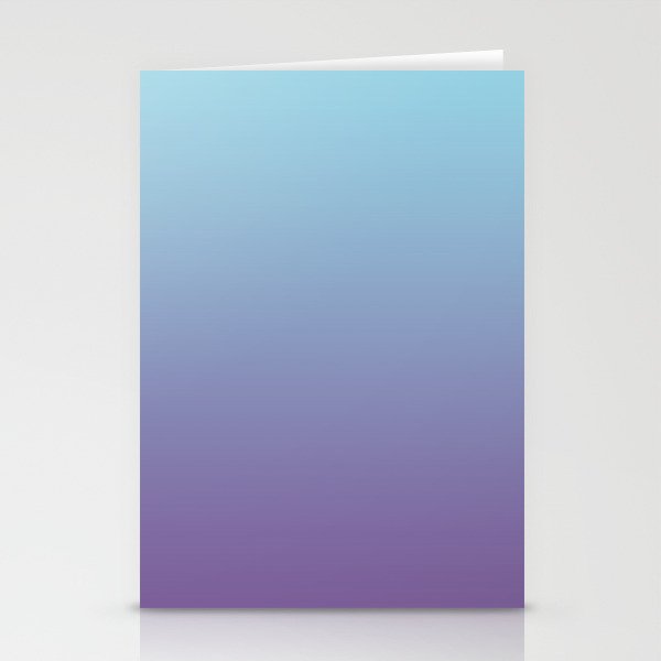 Pantone Chive Blossom Purple 18-3634 and Limpet Shell Blue 13-4810 Ombre Gradient Blend Stationery Cards