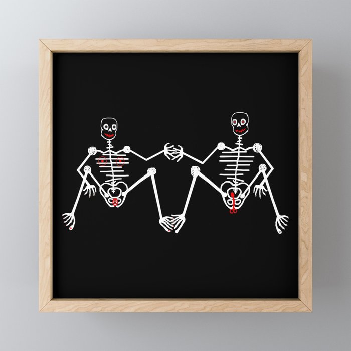 Skeleton Fafa & Fifi Male female Framed Mini Art Print