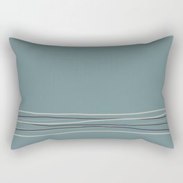 Blue Green Scribble Line Pattern 2021 Color of the Year Aegean Teal and Accent Shades Rectangular Pillow