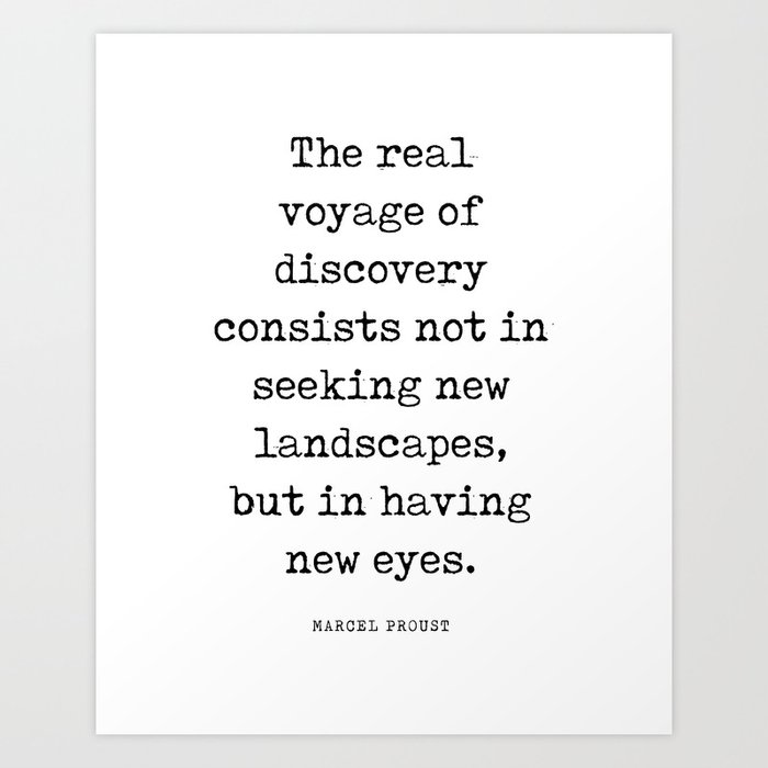 The real voyage of discovery - Marcel Proust Quote - Literature - Typewriter Print Art Print