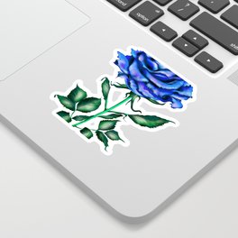 The rose is blue. Rose of love.    Sticker