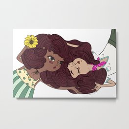 Sisterfriends Metal Print | Sharing, Peace, Love, Femininity, Findyourtribe, Hair, Strength, Beauty, Digital, Feminine 