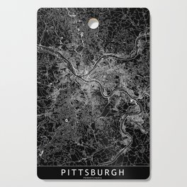 Pittsburgh Black Map Cutting Board