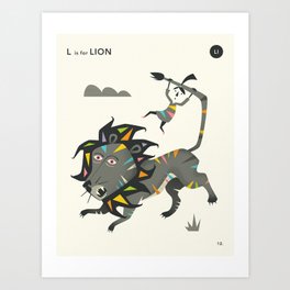 L is for LION Art Print