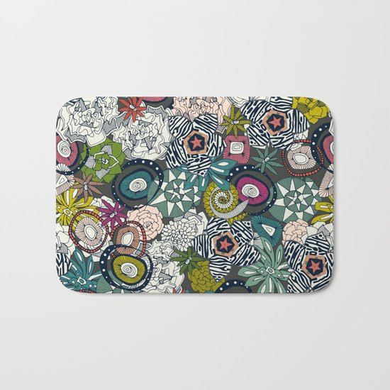 succulents multi dark Bath Mat