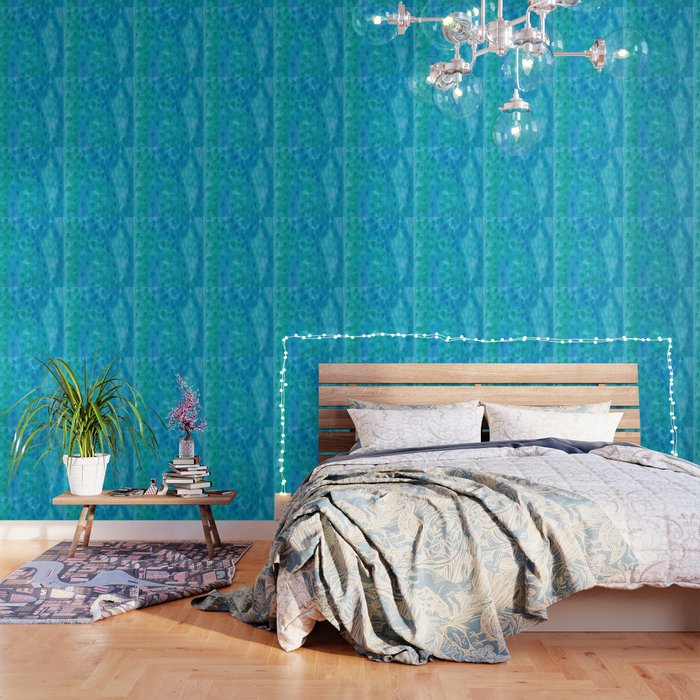 Ocean Blue Abstract Watercolor Wallpaper By Briagabriellestudios