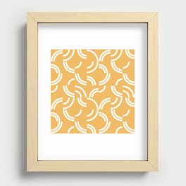 White curves on yellow background Recessed Framed Print