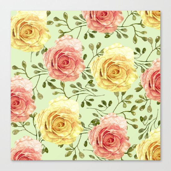 Watercolor Roses #6 Canvas Print