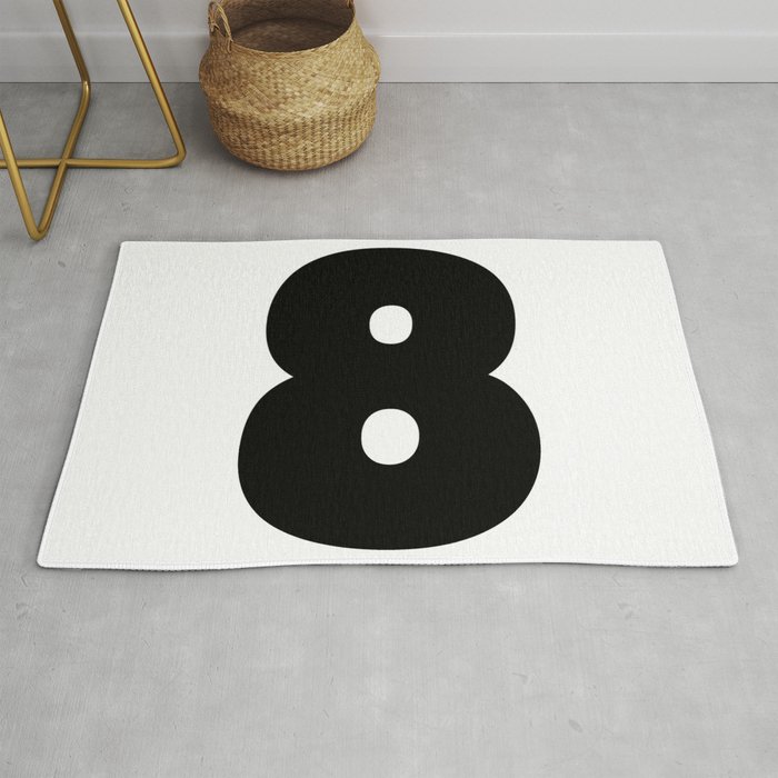 8 (Black & White Number) Rug