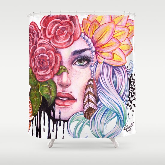 Rose Lady Abstract Shower Curtain By Magtag519 Society6