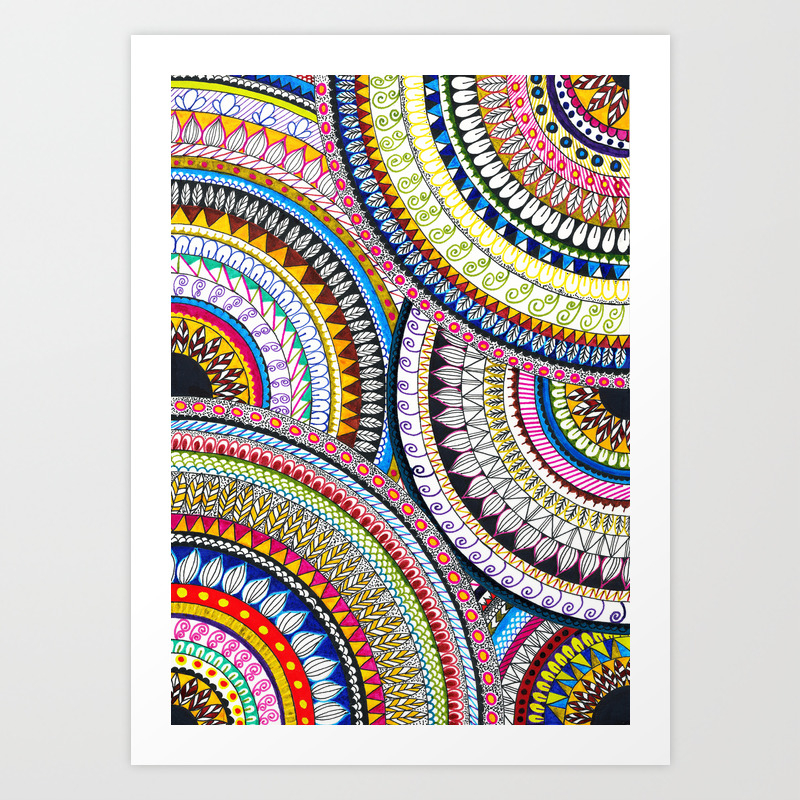 Colourful Pattern Mandala Art Print By Alifyadesigns Society6 Some mandala designs are quite complicated, and will take more effort to colour. colourful pattern mandala art print by alifyadesigns