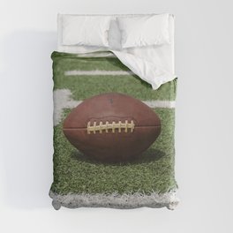 American Football Court with ball on Gras Duvet Cover