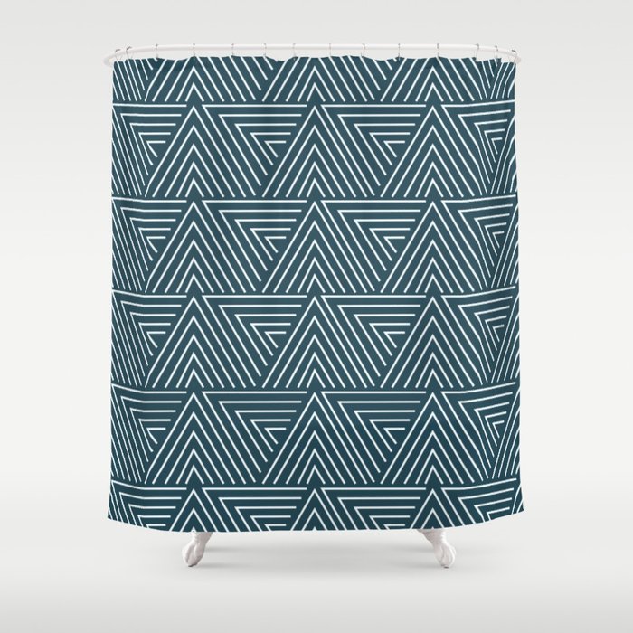 Teal blue mudcloth pattern Shower Curtain