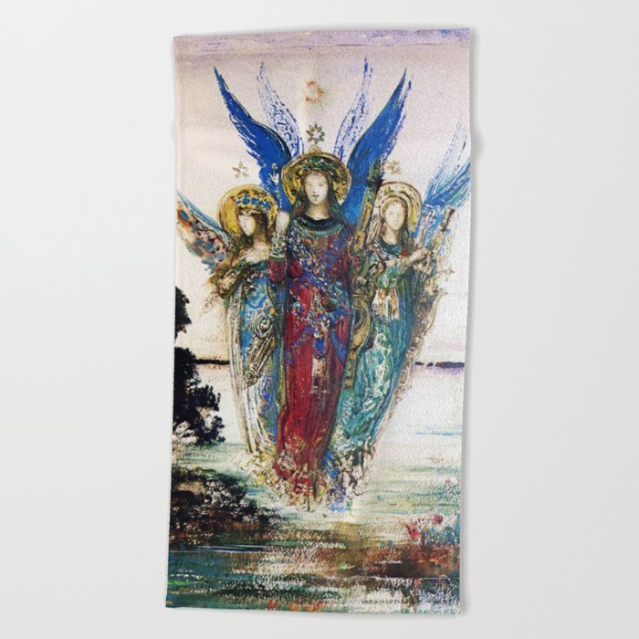 “Voices of Evening” by Gustave Moreau Beach Towel