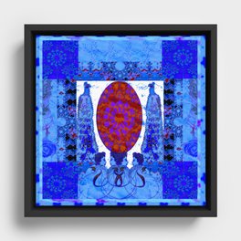 Medusa's Quilt (Moody Blue) Framed Canvas