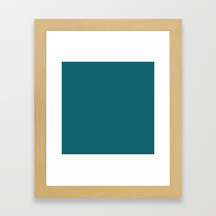 Clear Day Ocean Blue Solid Colour Palette Matte Framed Art Print