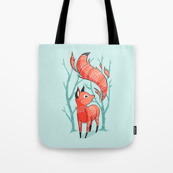 Winter Fox Tote Bag by Freeminds | Society6