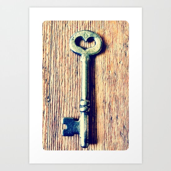 Heart Shaped Key Art Print