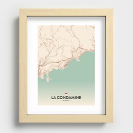 La Condamine, Monaco - Vintage City Map Recessed Framed Print