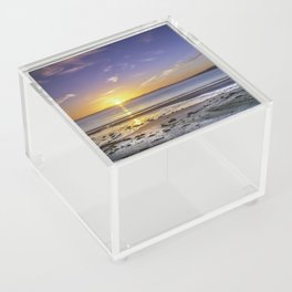 New Zealand Photography - Wonderful Sunset Over The Desolate Beach Acrylic Box