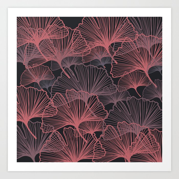Ginkgo Leaf Pattern_15 Art Print