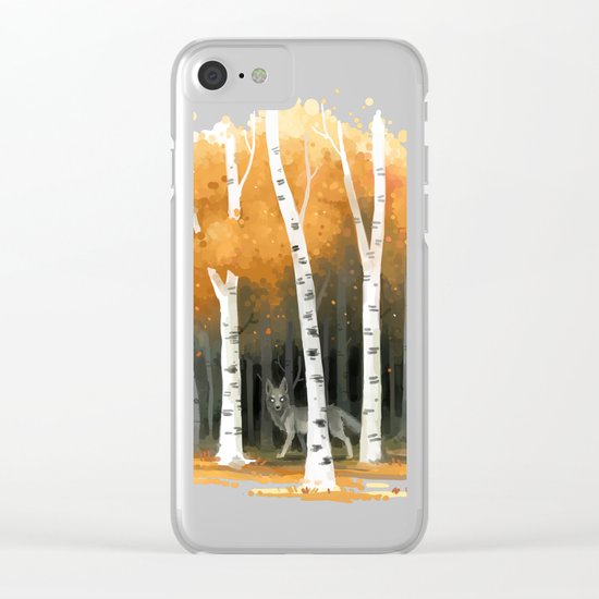 Autumn Wolf Clear iPhone Case