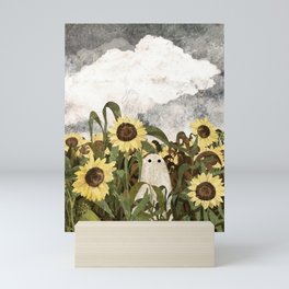 There's A Ghost in the Sunflower Field Again... Mini Art Print
