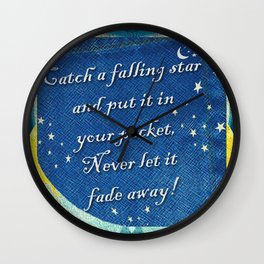 Catch a Falling Star - Blue Geni-ism Series Wall Clock | Graphic Design, Typography 