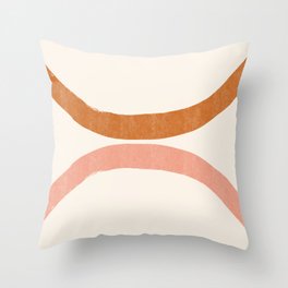 Terracotta Mid Century Abstract Rainbow Arches Throw Pillow